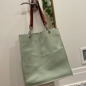 Mint colored Kokua leather tote